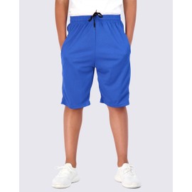 Real Essentials Boys' 5-Pack Mesh Active Athletic Performance Basketball Shorts with Pockets, Set 6, Medium