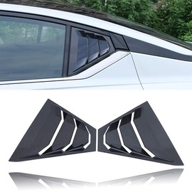 BOLTRY Rear Side Window Louvers for Nissan Altima 2019 2020 2021 2022 2023 2024 ABS Carbon Fiber Print Air Vent Scoop Shades Cover Blinds Trim