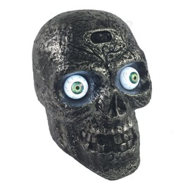 Sound Activated Skull with Light Up Eyes and Creepy Sounds - Halloween Party Prop Spooky Decoration for Haunted House, Indoor Decor