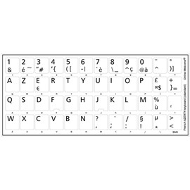 Online-Welcome French Azerty Keyboard Sticker White