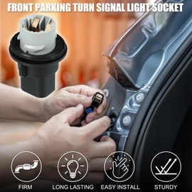 Front Turn Signal Tail Light Socket for Jeep Grand Cherokee 3 Pins Stable No.68191950AA | Turn Signal Bulb Lamp Adapter 1 Pcs