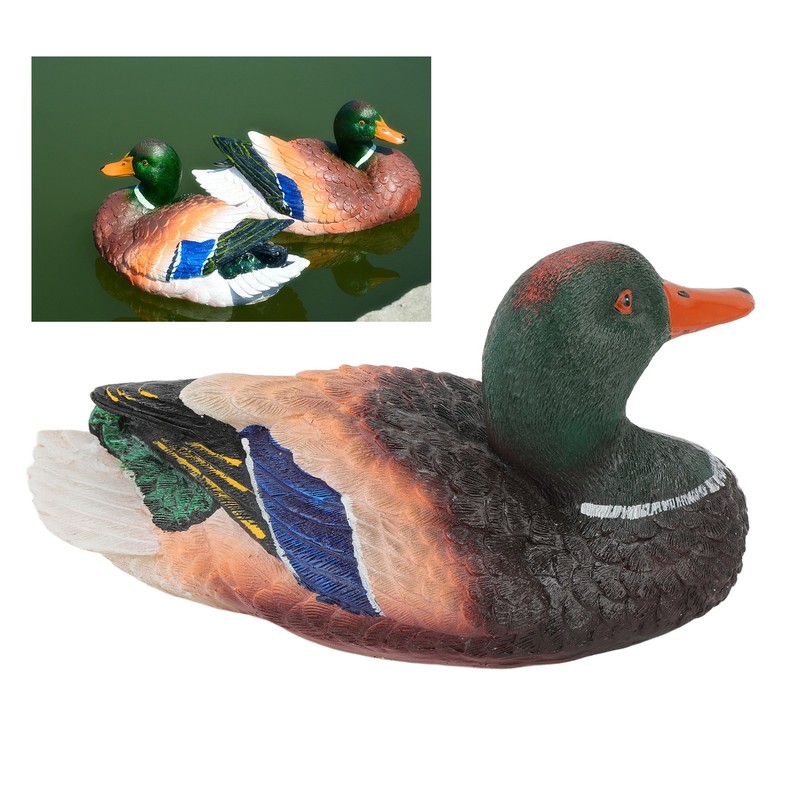 Simulation Water Floating Duck Sculpture Ornament Synthetic Resin Artware Fountain