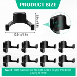 Qiyaz 8 Pcs Shed Storage Tool Hooks Accessories Compatible with Suncast, Compatible with Craftsman for Hanging Shelves Accessories Part, Storage Sheds Replacement Screws, Brackets and Hooks(U Shaped)