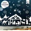 Window Sticker Christmas Nativity Scene Children's Window Decoration White Snowflakes
