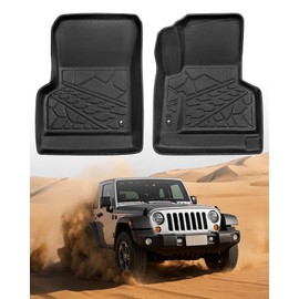 2006 for Jeep Wrangler Weather Rubber Floor Mats TJ/LJ/SE/Sport/Sahara/X/Rubicon 1997 1998 1999 2000 2001 2002 2003 2004 2005 TPE All Season Protection Waterproof Anti-Slip Liner Car Accessories Black