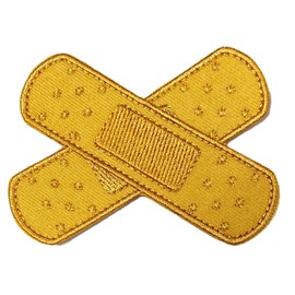 PatchClub Bandaid Patch, Funny Clothes Repair Patch Funny Applique, 3.1 inches - Iron On/Sew On (Double)