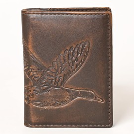 AMERICAN TANNER Genuine Leather Hand Burnished Bifold Wallet For Men Women H4.25 X W3 D0.5