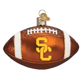 Old World Christmas USC Trojans Glass Christmas Ornament - Football