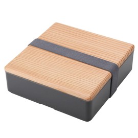 Miyoshi Seisakusho Bento Box with Wooden Lid, Tosa Ancient Cedar, OJU Charcoal 0601-0041