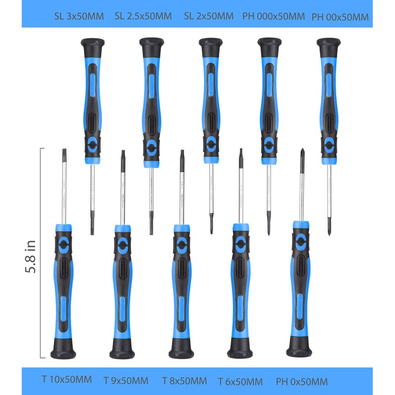 URASISTO 120-pieces Magnetic Screwdrivers Sets Includes Sockets, Slotted, Phillips, Hex,