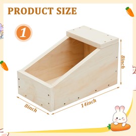 Maxcheck 1 Pack Wood Rabbit Nesting Box, 14x8x8 Inch Wooden Hutch Hideout for Breeding, Natural Burrow Den Alternative for Rabbits & Small Animals
