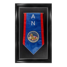 GMFrames Graduation Stole Frame with Black V-shaped Slot Mat,HD Glass,Ideal to Display Graduation Sash or Medal,Black with Silver Beads