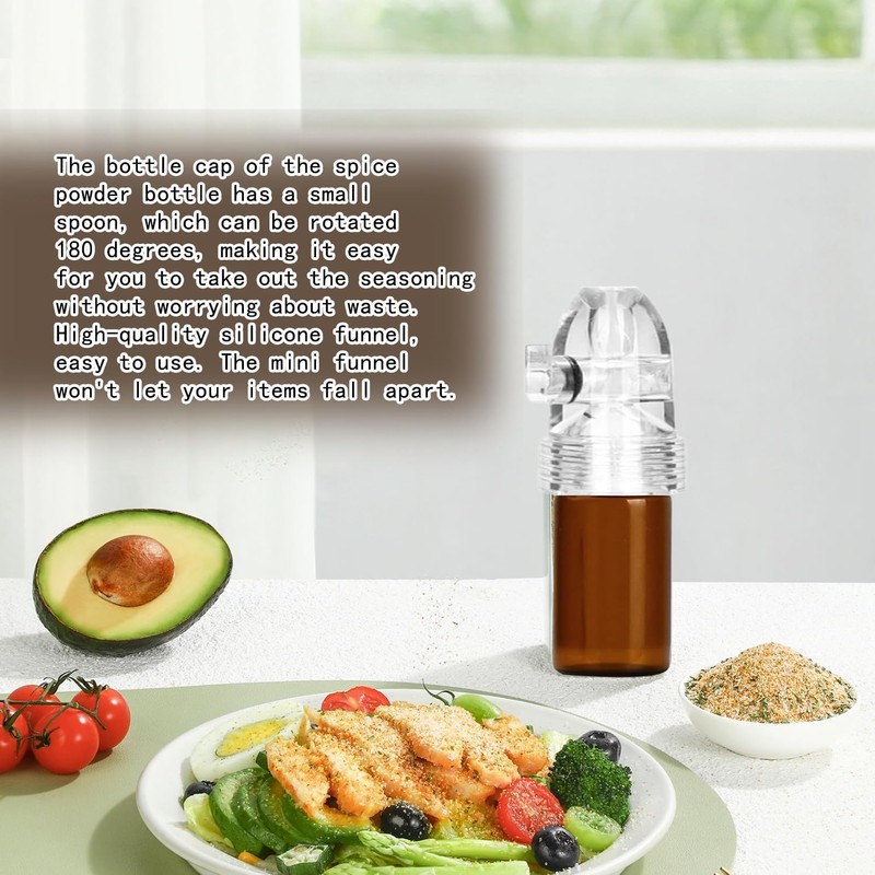 4-Piece Compact Storage Bottle Set with Spoon and Funnel –