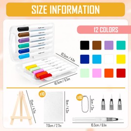 Yooyan Magic Texture Painting Set, Magic Puffy Paint, 3D Drawing Canvas Sponge with 12 Colours Pens, Bubble Texture Empty Drawing Paper, Foam Texture Painting Paper for Children DIY (Rectangle)