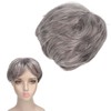 Men Gray Short Wig Heat Resistant Synthetic Multipurpose Adjustable Layered