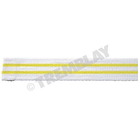 Tremblay Judo Belt Roll 25m White with 2 Yellow Lines