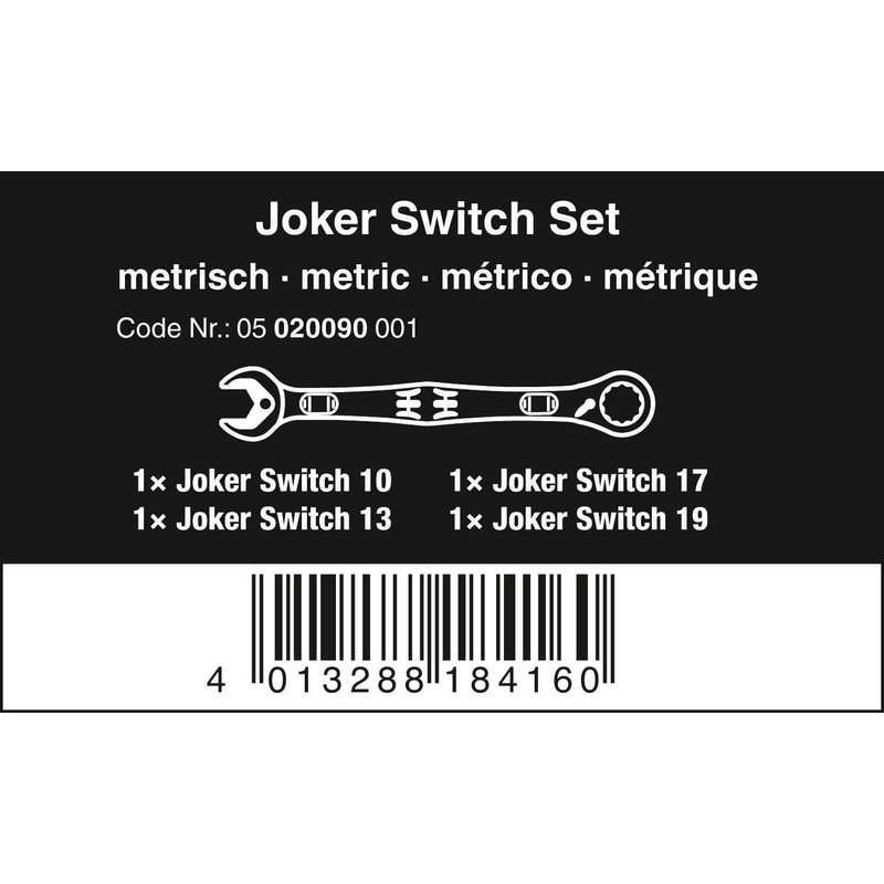 Joker Switch Ratcheting Combination Spanner Set, 4 Piece