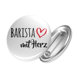 Huuraa Barista Button with Heart 25 mm with Motif for the Greatest People Gift Idea for Friends and Family