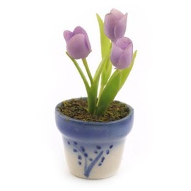 MyTinyWorld Dolls House Miniature Mauve Tulips