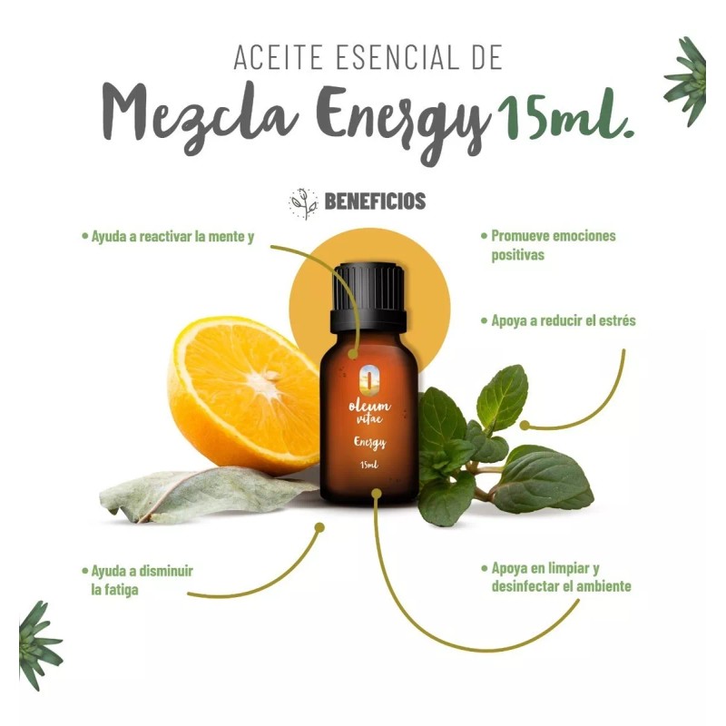 Oleum Vitae Mezcla De Aceites Esenciales 100% Puros Energy 15