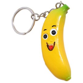 1 pcs Cartoon Banana Keychain Cute Fruit Keychain Pendant Fun Smile Banana Pendant Keychain Girls Backpack Schoolbag Jewellery Suitable for Banana Themed Party Fruit Lovers Children's Birthday Party