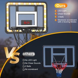 Kids Indoor Basketball Hoop with Scoreboard & Timer,Toddler Adjustable Height 3ft-5.8ft Basketball Hoop with Stand Goal Toy for Outdoor Backyard,Sports Game Play for Boys Age 3 4 5 6 7 8