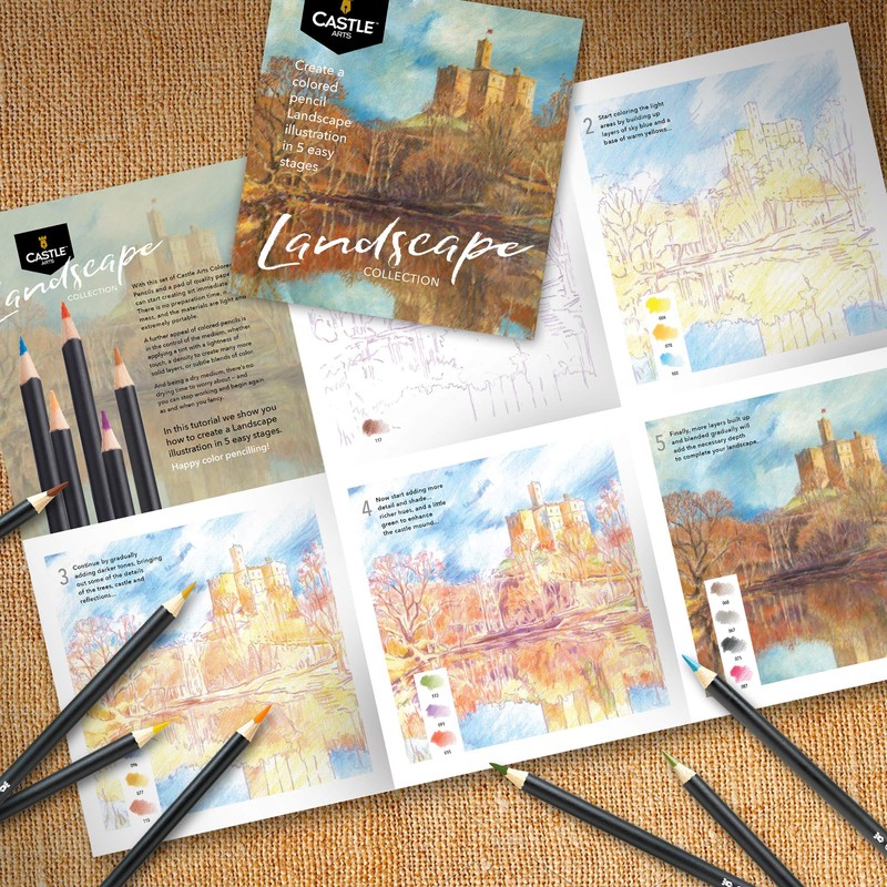 Castle Arts Coloured Pencils Set, Pack of 24