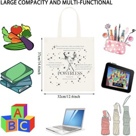WCGXKO Romantasy Bookish Gift Book Lover Gift Special Edition Book Gift Tote Bag Book Nerd Gift (Powerless Tote CA)