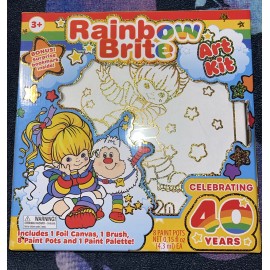 crownjewlz kidz RAINBOW BRITE Girls Art Kit ~Foil Canvas, Paints, Brush & Pallet + Bookmark! NEW
