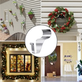 Antimbee Vinyl Siding Hooks Hanger,10 Pack No Hole Siding Hanging Hanger,Heavy-Duty Stainless Steel Siding Hooks for Hanging on Patio,Vinyl Siding Clips Applicable to Outdoor or Holiday Decoration