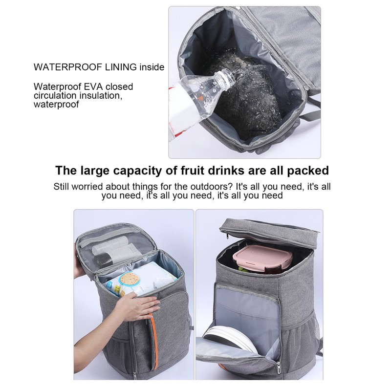 Thermal Insulated Food Delivery Backpack Oxford Cloth and PEVA 18L