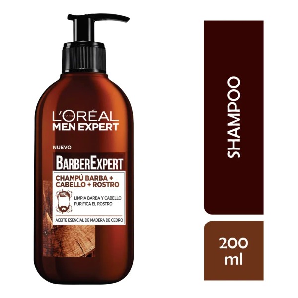 Shampoo L'Oréal Paris Men Expert para Barba, Rostro y Cabello