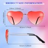 BBTO 2pcs Heart Shape Glasses Hippie Sunglasses Retro 70s Glasses