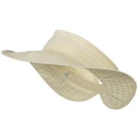 UPF 40+ Ribbon Flower Sewn Braid Roll Up Visor - Cream
