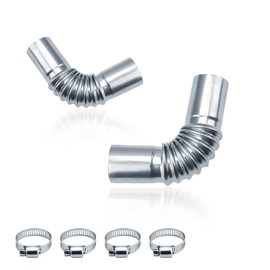 WJUAN Exhaust Pipe Auxiliary Heater, Silver, Pack of 2, Stainless Steel, Auxiliary Heater Exhaust Pipe, with Stainless Steel Clip, Applicability, Auxiliary Heater Exhaust, Suitable Diesel Heaters, Car