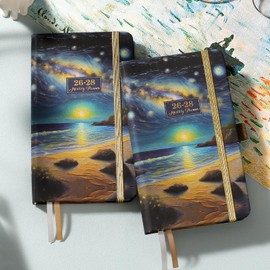 2026-2028 Pocket Planner/Calendar - 3 Year Monthly Planner 2026-2028, Jan. 2026 - Dec. 2028(36 Months), 6.3" x 3.8", Monthly Pocket Calendar with 60 Note Pages, Pen Hold, Perfect Organizer for Purse - Oil Painting