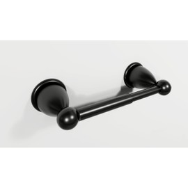 Mirrors and More Toilet Paper Roll Holder for Bathroom (Black), Kitchen Tissue Roll Stand, Wall Mount Hanger for Kitchen Accessories Items, Home and High End Bathroom Accessories