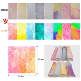 Infusible Transfer Ink Pack of 8 Tie Dye Infusible Ink Film, Infusible Transfer Paper, Insoluble Sublimation Ink Sheet for Heat Press Machine for DIY T-Shirt, Cup, Coaster, Leather, 30.5 x 30.5 cm