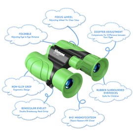 Fernglas für Kinder, 8x21 Ferngläser Klein Wasserdicht Fernglas Klein für Erwachsene und Kinder, HD Feldstecher Inklusive Tasche, Vogelbeobachtung, Wandern, Sightseeing, Tierwelt und Sport