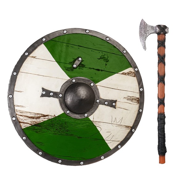 LarpGears Medieval Foam Viking Shield 23" with Foam Viking Axe