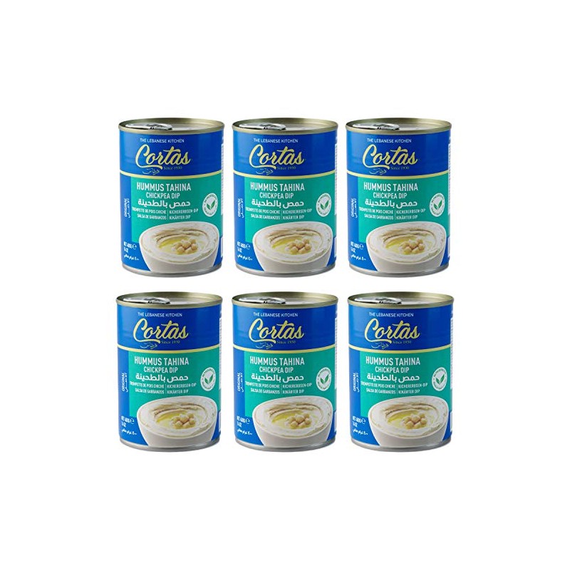 Cortas - Hummus Tahini Chickpea Dip (Pack of 6), Ready