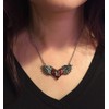 southbankstore Angel Wings Heart Necklace Red with Keyhole 316L Stainless