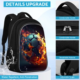 TILYTADLY School Backpack For Boys - Soccer Boys Backpack For Kids Children Teens Elementary Middle School - Boys Backpacks Ages 6-18，17″ Bookbag Multifunctional Large Capacity