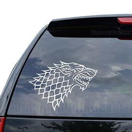 DiamondCutStickerz House Stark Wolf Decal Sticker Car Truck Motorcycle Window Bumper Laptop Wall Decor - Size (09 inch / 23 cm Wide) - Color (Gloss Black)