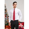 HISDERN Mens Tie Christmas Snowflake Red Ties and Pocket Square