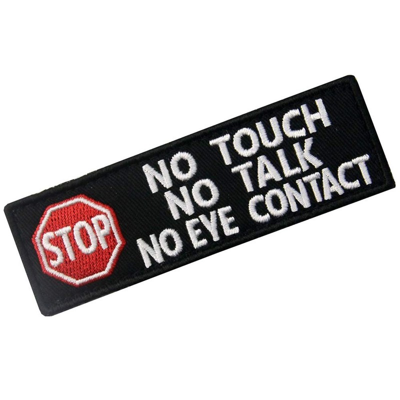 Service Dog No Touch No Talk Warning Vests/Harnesses Patch Embroidered