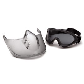 Pyramex Capstone Shield Safety Goggles Face Shield With Gray Anti-fog Lens For Full-Face Protection