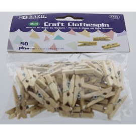 BAZIC Mini Natural Clothespins, Wood, 50 Per Pack (3438-24P)