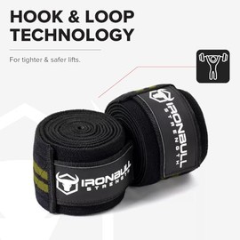 Iron Bull Strength Rodilleras elásticas (1 par), 2 m, apoyo y compresión, levantamiento de pesas, levantamiento de potencia, acondicionamiento físico,