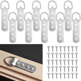 10 Pcs Super Heavy Duty Picture Hangers Extra Large Strap Hanger 4 Hole D-Ring Hanger with Screws for Hanging Picture Photo Frame